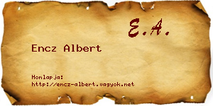 Encz Albert névjegykártya
