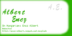 albert encz business card